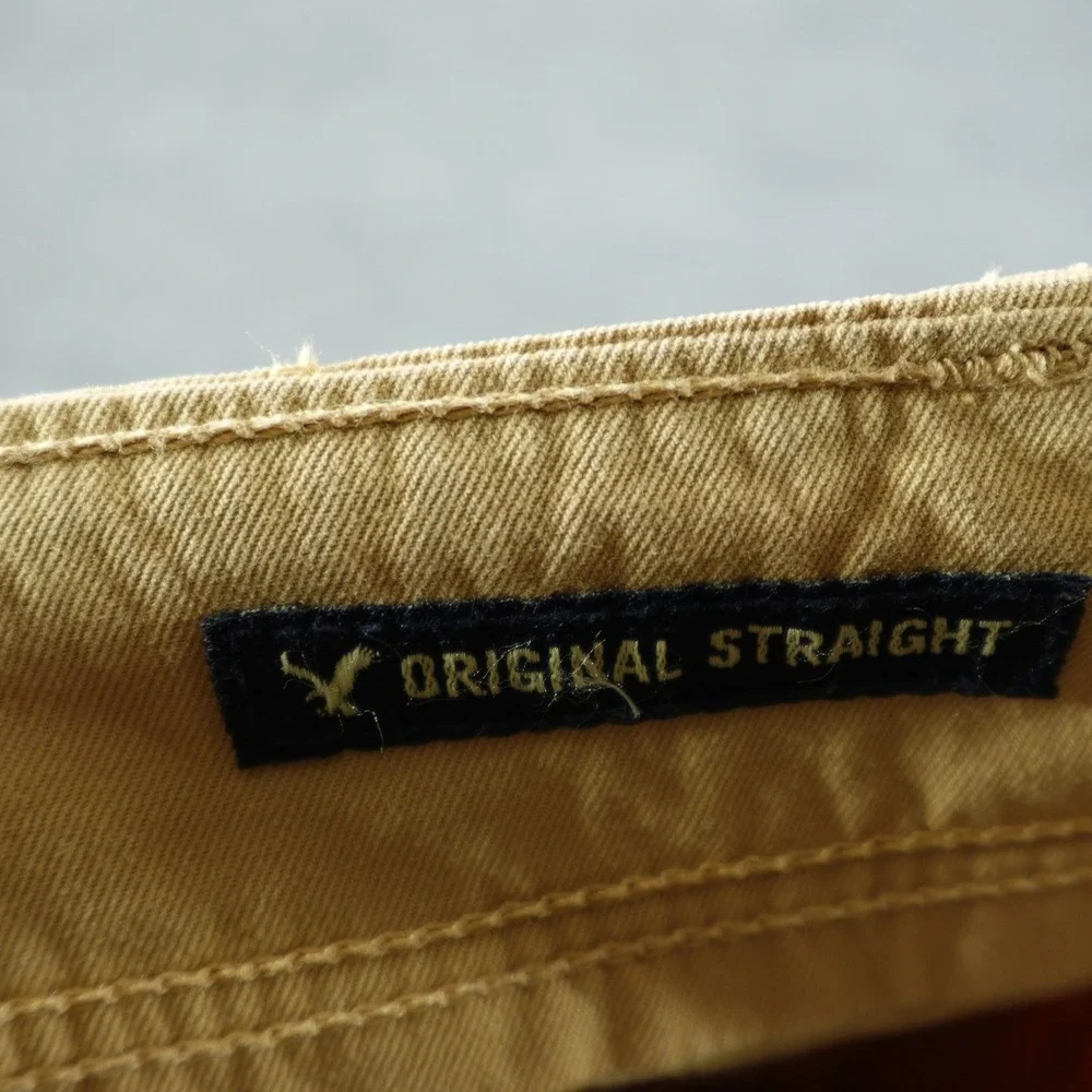 American Eagle Chinos Mens 30x30 Khaki Original Straight Leg Cotton Pants